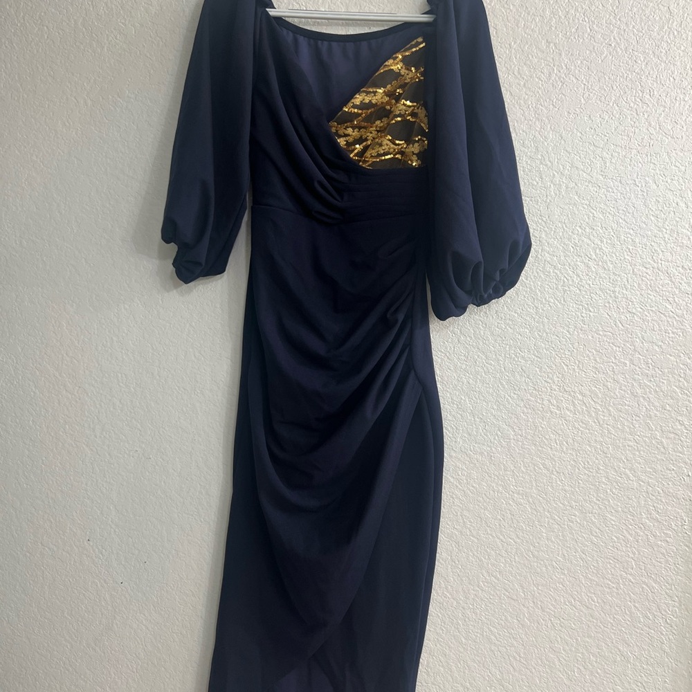 Elegant Navy and Gold Women's Dress